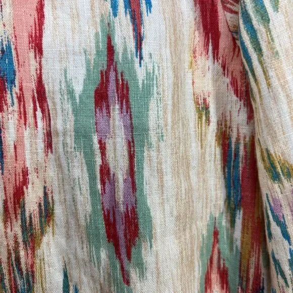 CHICO'S Daintree IKAT Print Soutache Linen Jacket Topper 3/4‎ Size 1(8/10) EUC - Picture 11 of 14